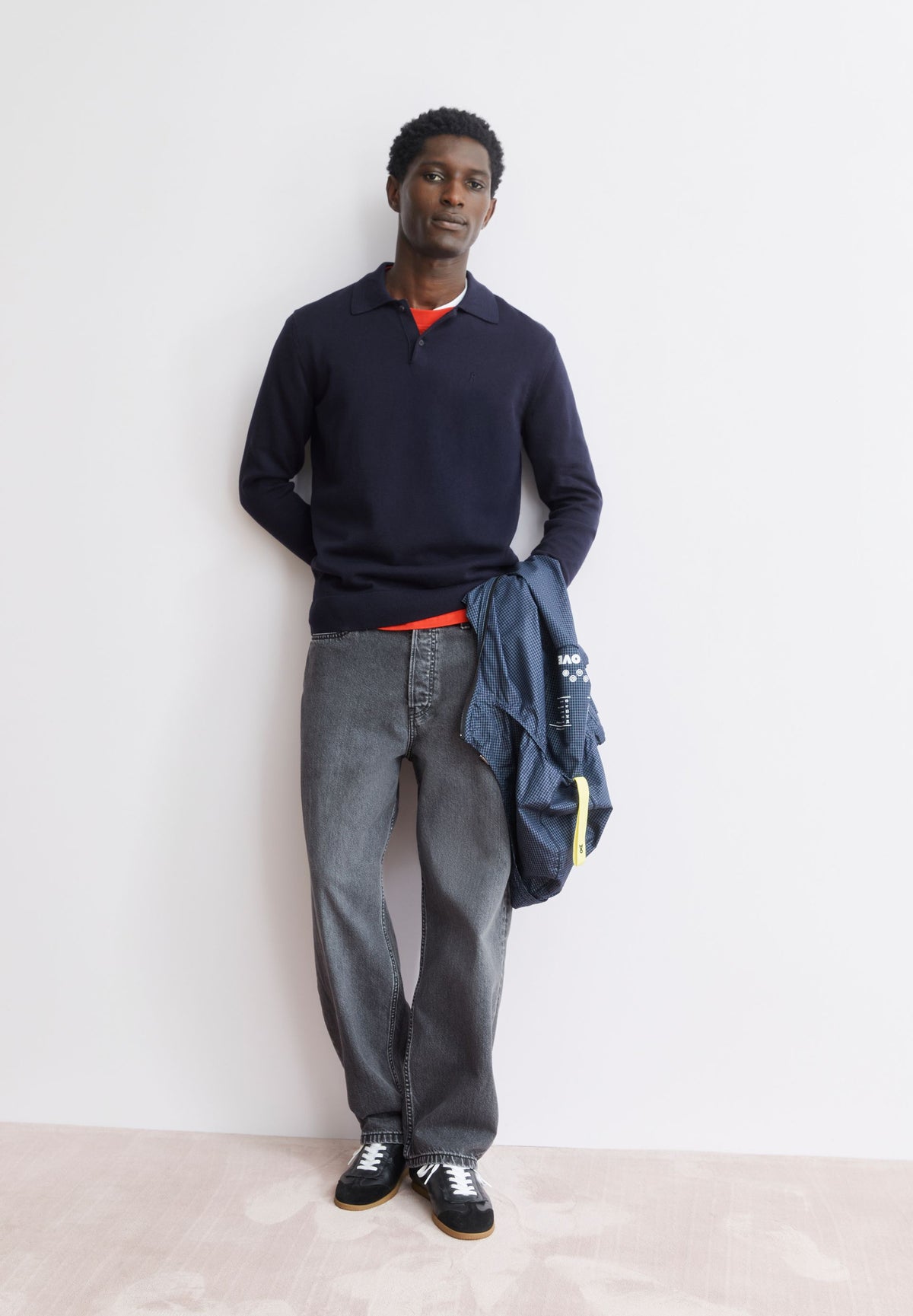KNIT LONGSLEEVE POLOSHIRT