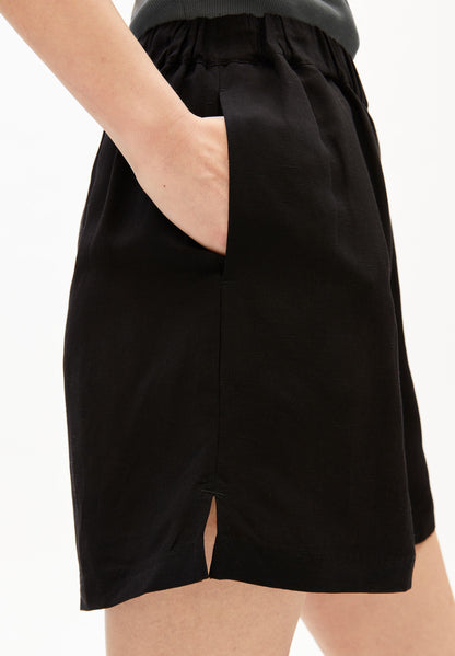 LINEN BLEND PULL ON SHORT