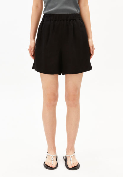 LINEN BLEND PULL ON SHORT