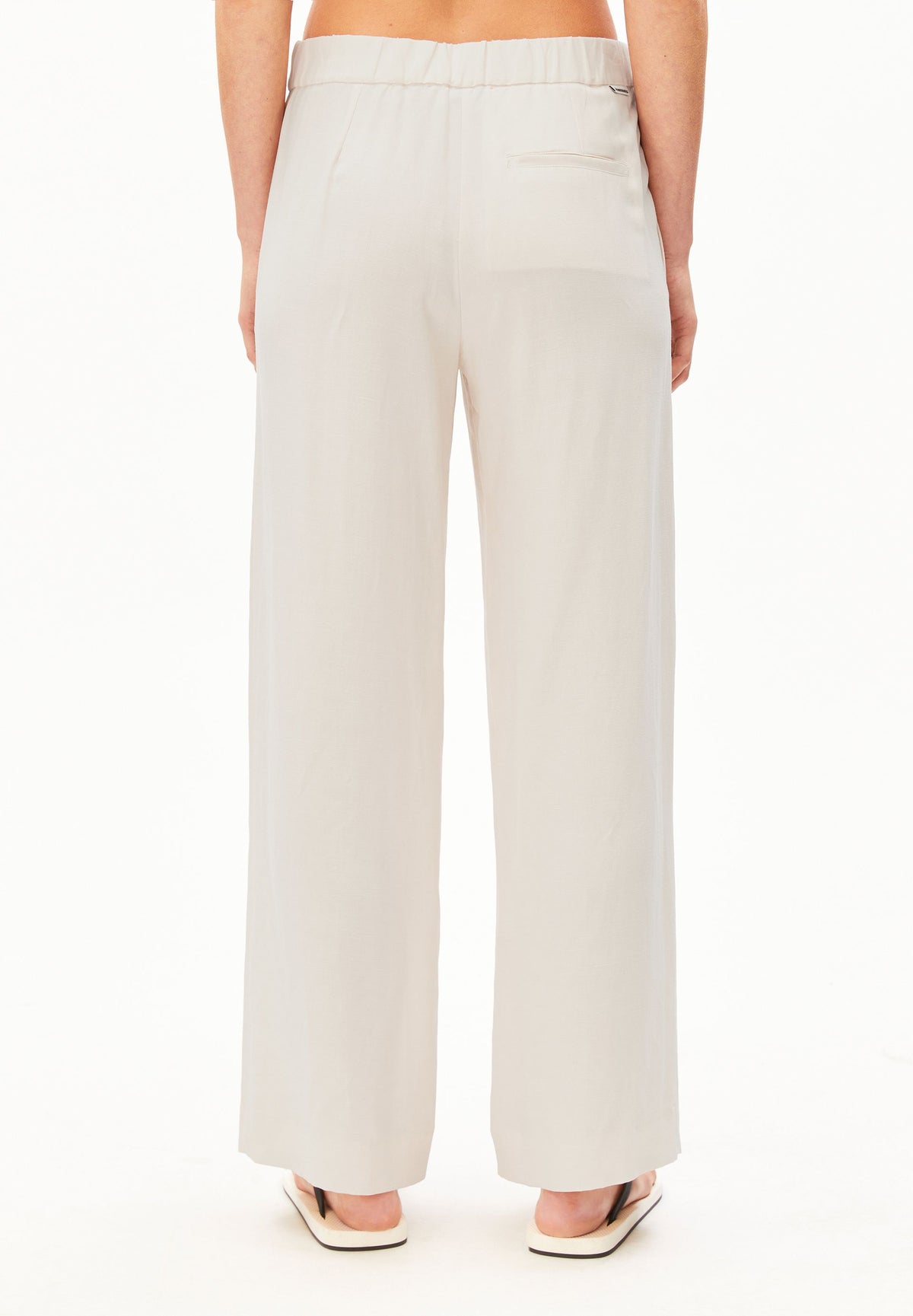 LINEN BLEND STRAIGHT LEG PANT