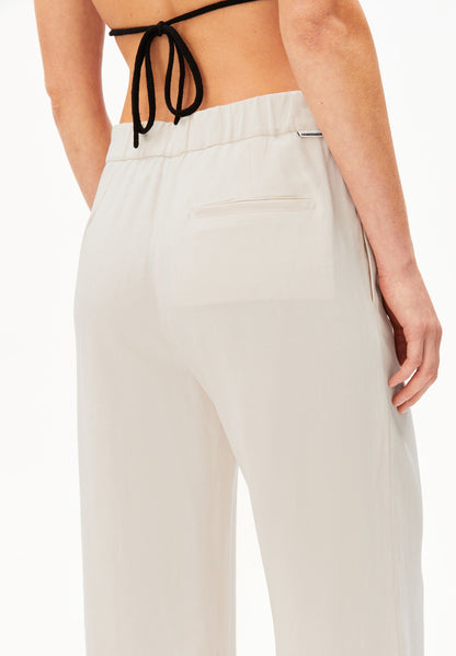 LINEN BLEND STRAIGHT LEG PANT