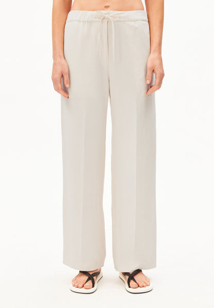 LINEN BLEND STRAIGHT LEG PANT