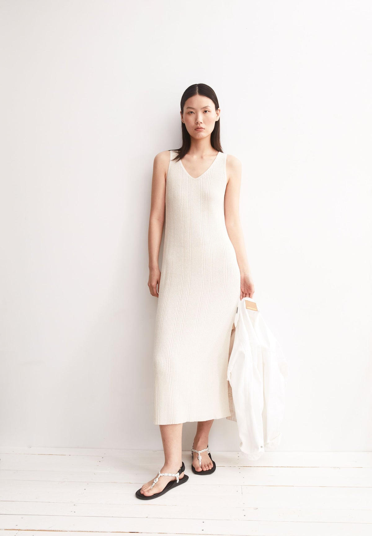 LINEN BLEND KNIT DRESS