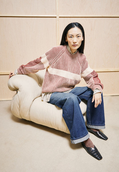 RIB ARTWORK KNIT SWEATER